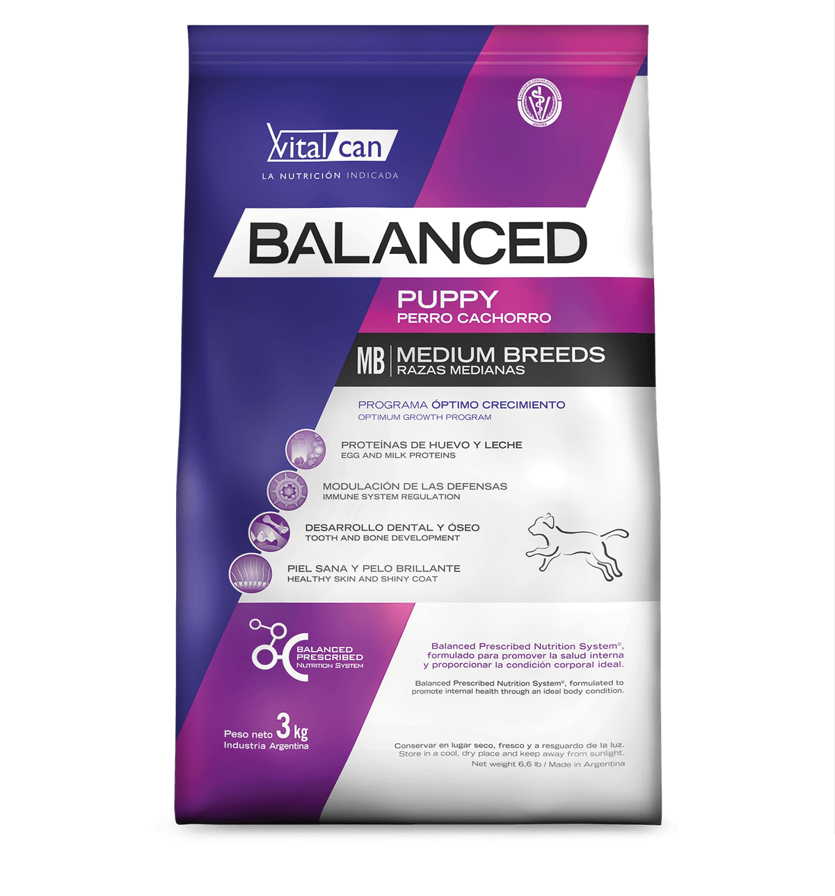 Balanced Perro Cachorro Raza Mediana 3kg