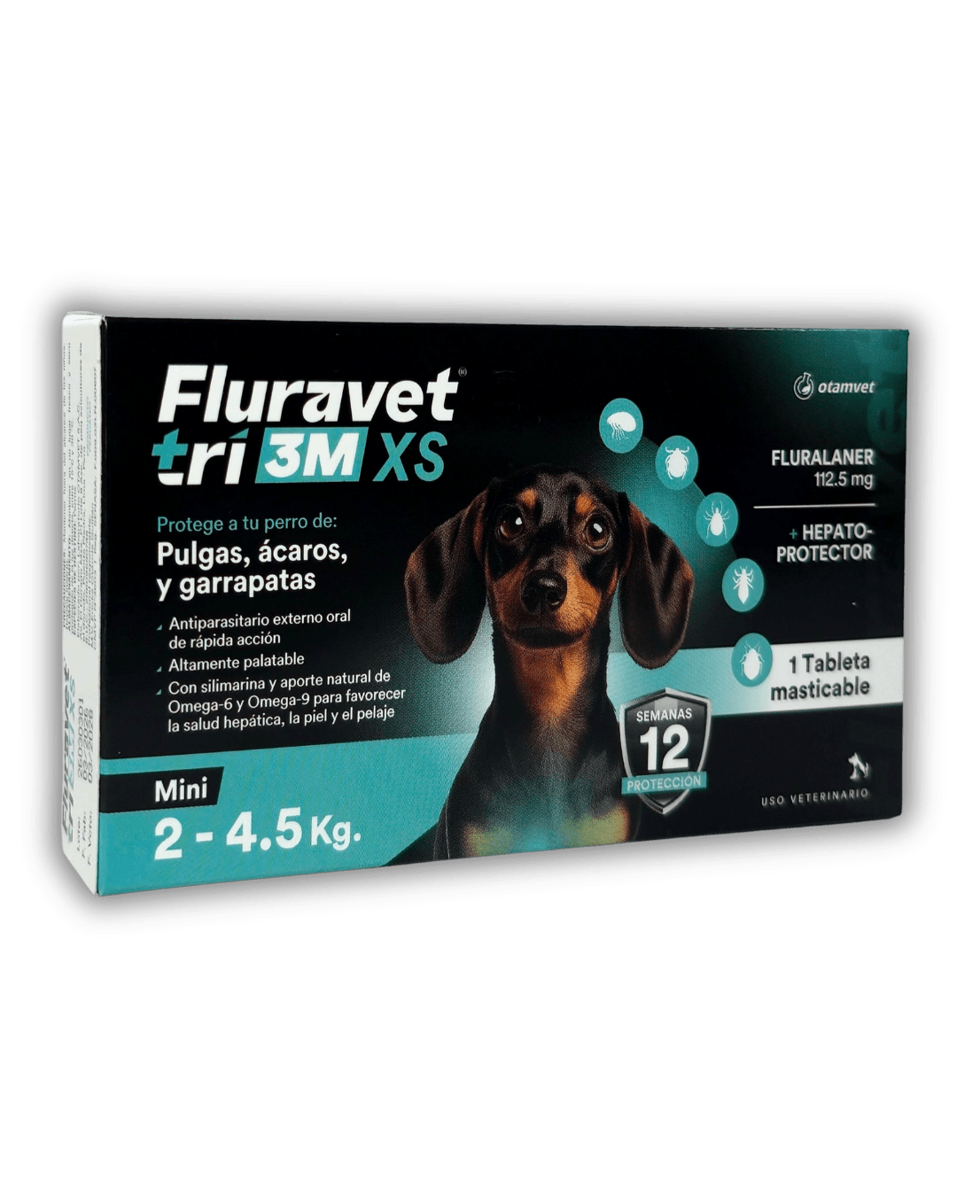 Fluravet tri 3M XS (perros 2-4.5 kg)
